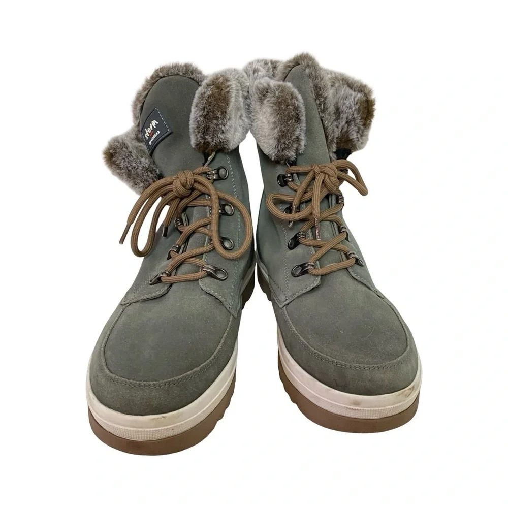 Storm By Cougar Boots Womens Size 10 Gray Waterproof Suede Fauxfur Melody